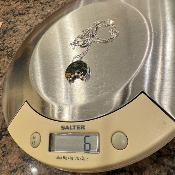 Artisan Redington Jewelry Sterling Silver Ocean Jasper Moon Pendant Necklace - Picture 14 of 16